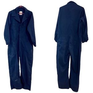 US NAVY Blue Utility Coveralls Military Jumpsuit Long sleeve One Piece 46R
